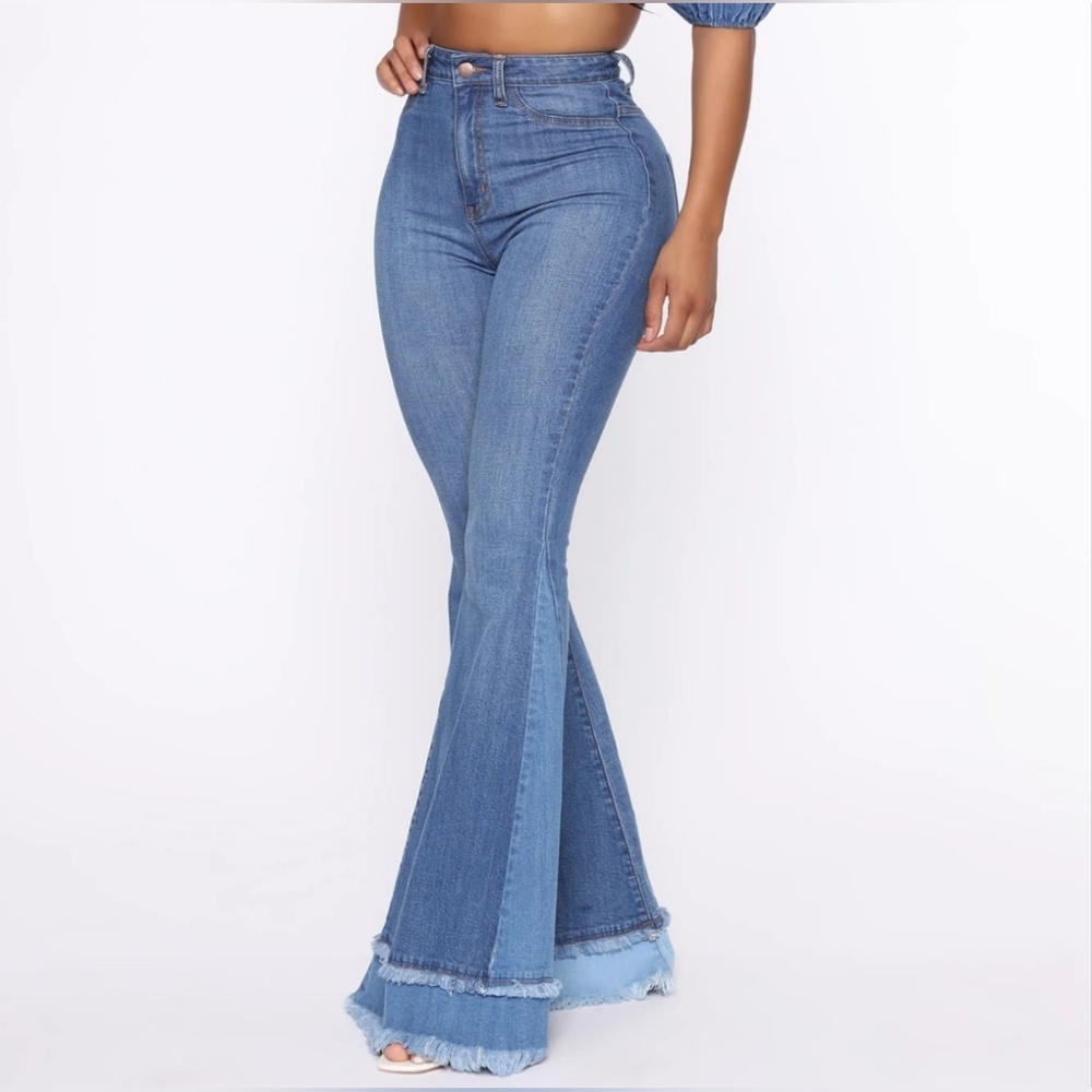 Fashion Nova 2 Tone Bell Bottoms